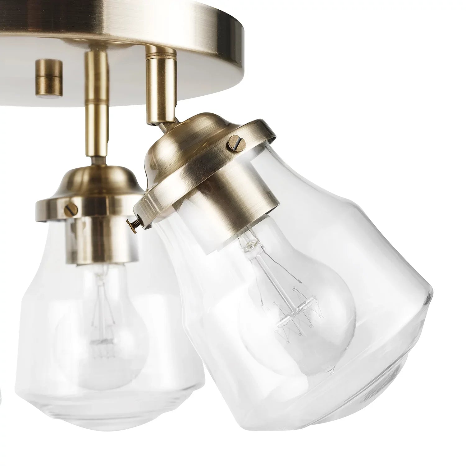 Globe Current-activated Gerard 3-Light Antique Brass Track Lighting Canopy Light with Clear Glass Shades; Bulbs Included; 59761