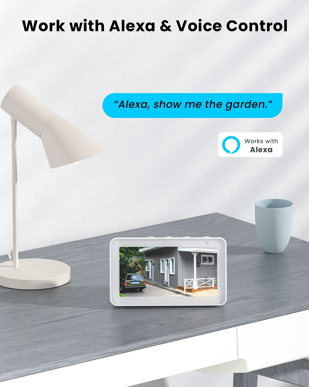 360° View PTZ Solar Security Cameras Wireless WiFi Outdoor; PIR Motion Detection; 2K/3MP Spotlight; Color Night Vision; Battery Powered Outdoor Solar Home Surveillance Camera; Work with Alexa