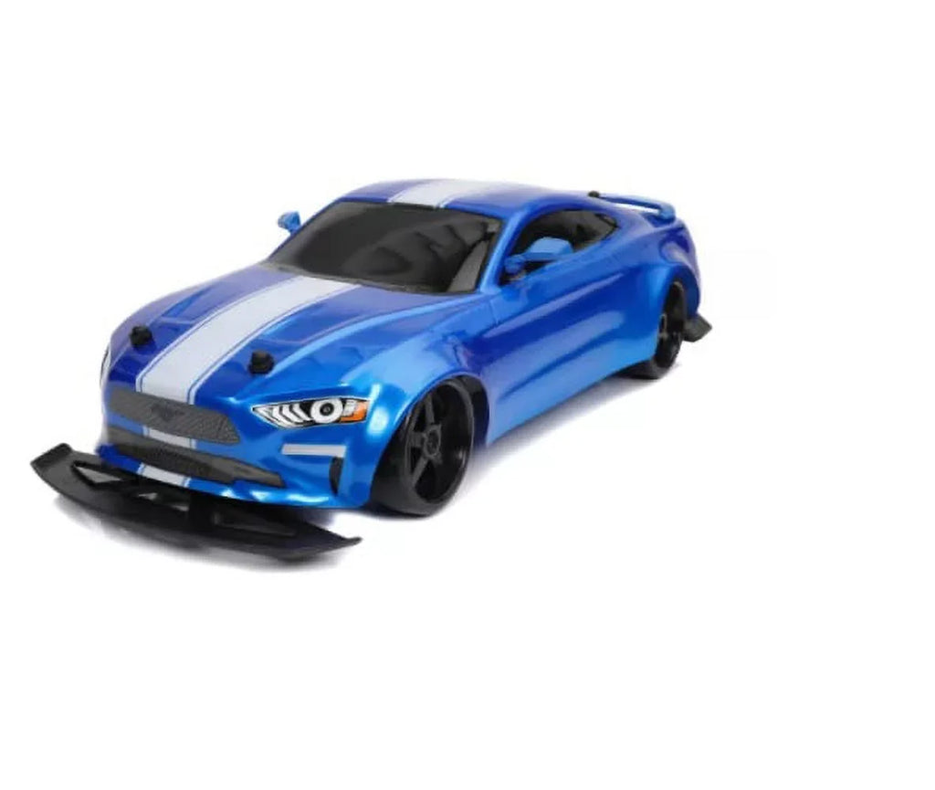 Jada Fast & Furious Elite Drift RC Jakob's Ford Mustang GT Remote Control Vehicle 1:10 Scale- Blue