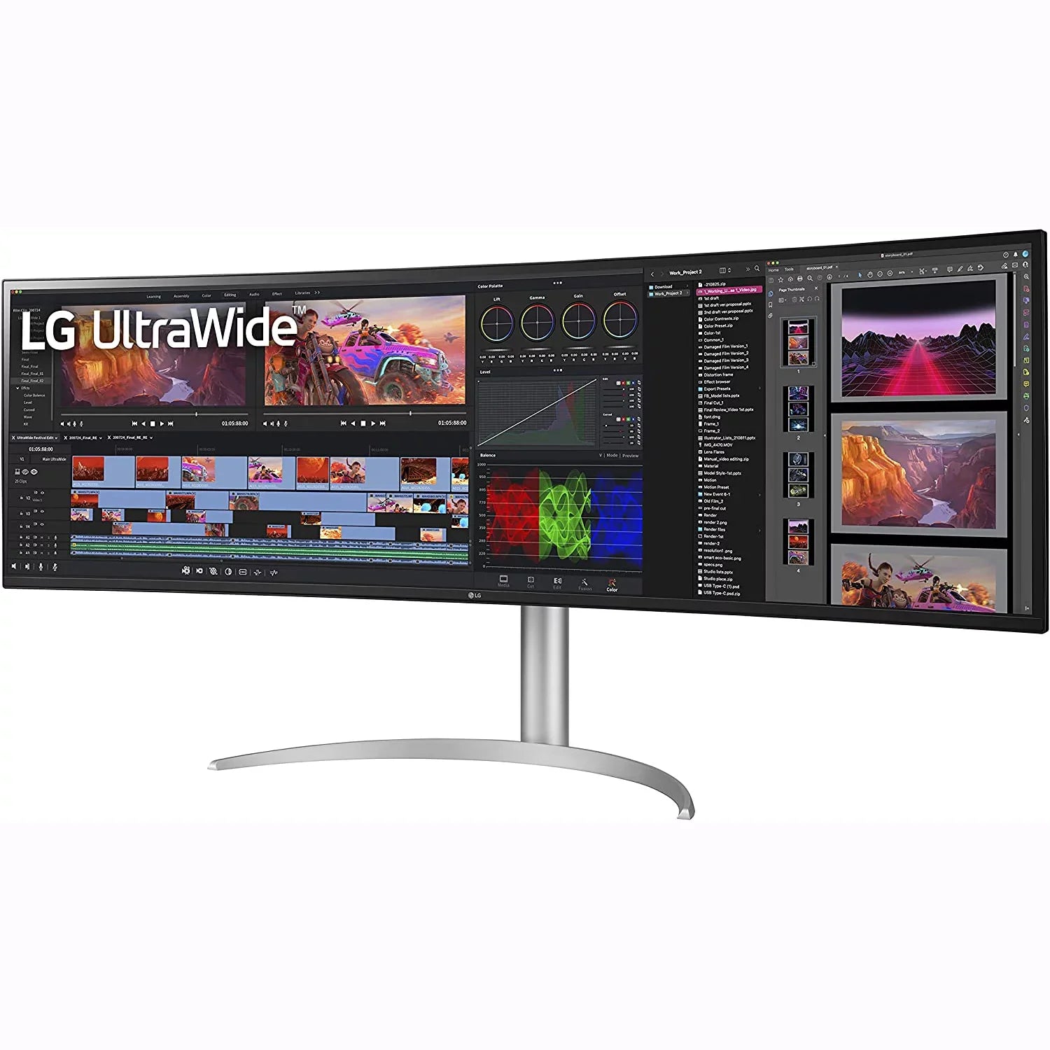 Open Box LG 49WQ95C-W 49" 32:9 Curved UltraWide DQHD (5120 x 1440) Nano IPS Monitor; NVIDIA G-SYNC Compatible & AMD FreeSync Premium Pro; HDMI 2.1 and USB Type-C; Tilt/Height/Swivel Adjustable
