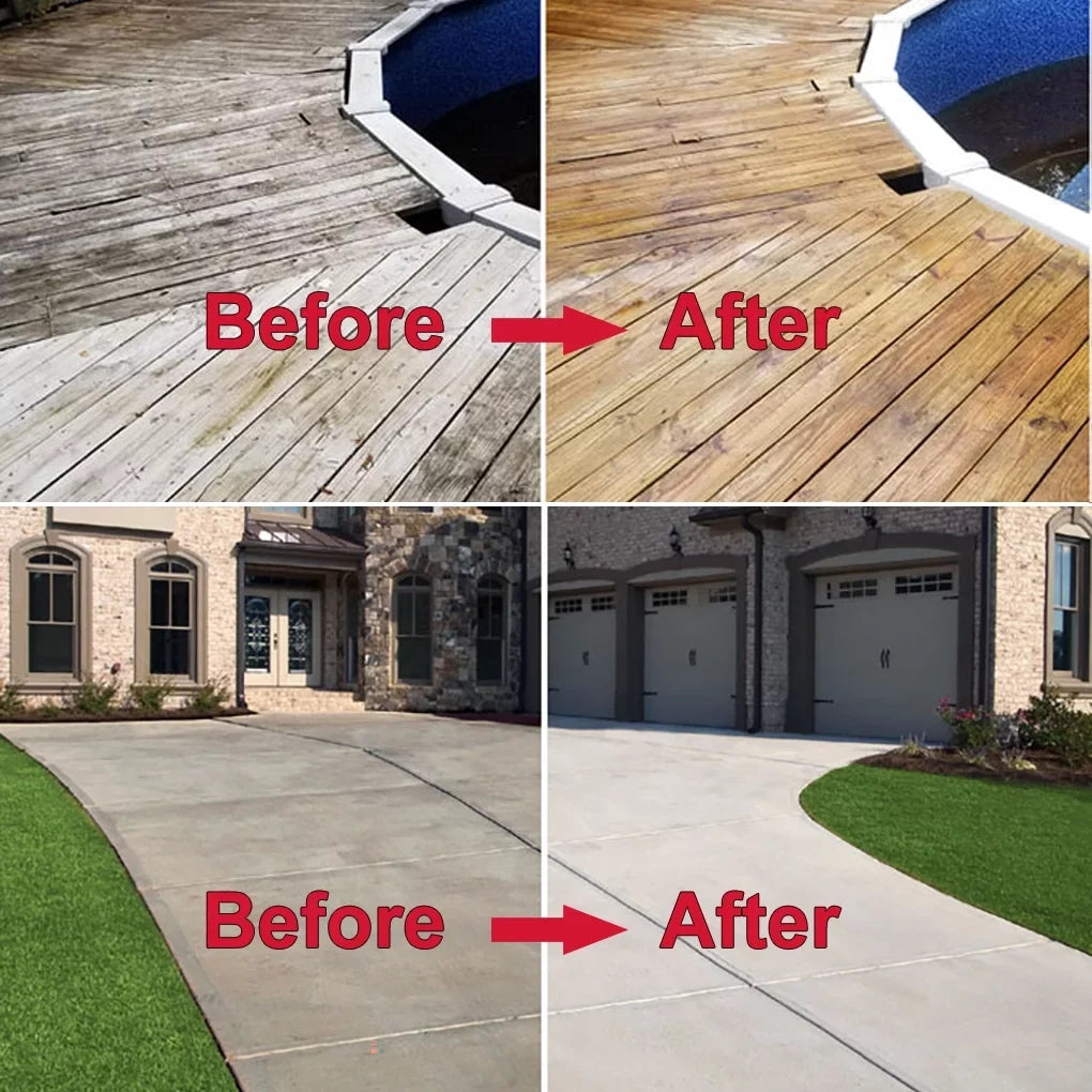 iMeshbean 25.6 millimeter Pressure Washer Broom Surface Cleaner 4000 PSI Power Broom Sweeper with 7 Nozzles and 2 Extension Wand for Concrete Driveway Sidewalk Deck; Roof，Floor Cleaning