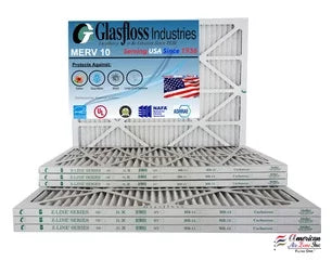 Glasfloss 13x18x1 - MERV 10 -Qty:12 - Furnace Air Filter - Made in USA (Actual Size: 12.5 x 17.5x7/8 inch)