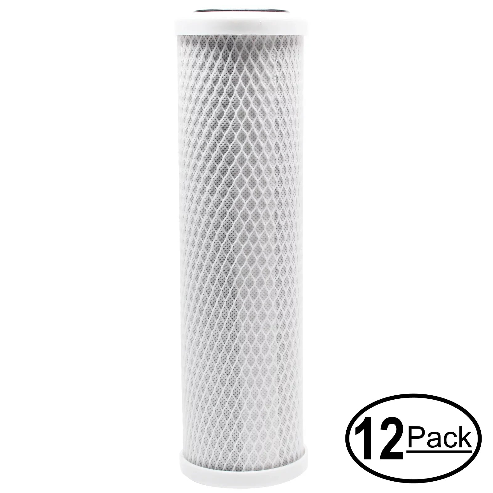 12-Pack Replacement for H2O Distributors ADWU-S Activated Carbon Block Filter - Universal 10 inch Filter for H2O Distributors Flowmatic ADWU-S Single Housing Under Sink Filter