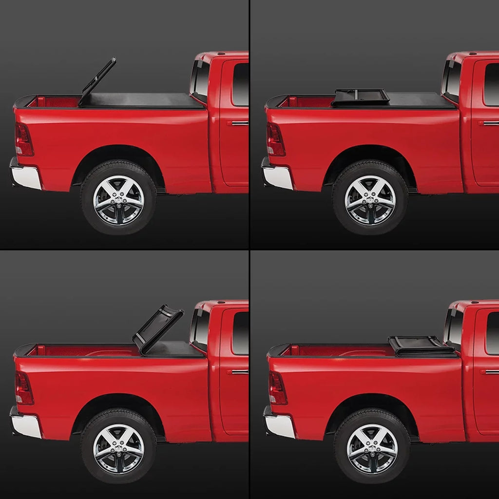 DNA Motoring TTC-TRISOFT-043 for 2015 to 2019 Chevy Colorado/GMC Canyon 5' Bed Fleetside Adjustable Tri -Fold Soft Top Trunk Tonneau Cover 16 17 18