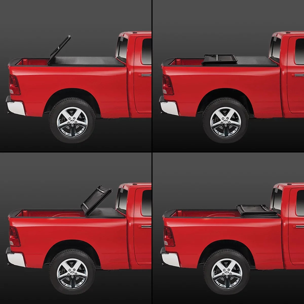 DNA Motoring TTC-TRISOFT-043 for 2015 to 2019 Chevy Colorado/GMC Canyon 5' Bed Fleetside Adjustable Tri -Fold Soft Top Trunk Tonneau Cover 16 17 18