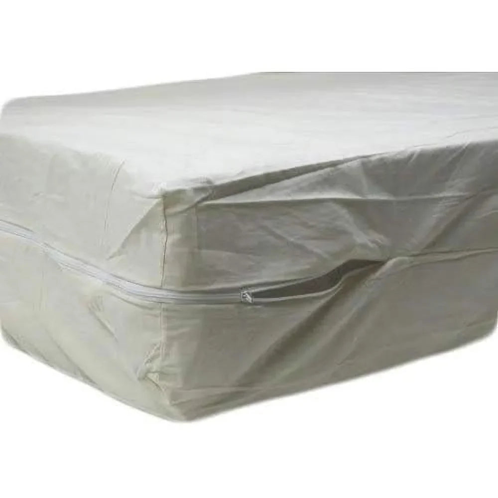 Cotton Fleetwood Cotton Mattress Cover; Queen Size; Zips Around The Mattress