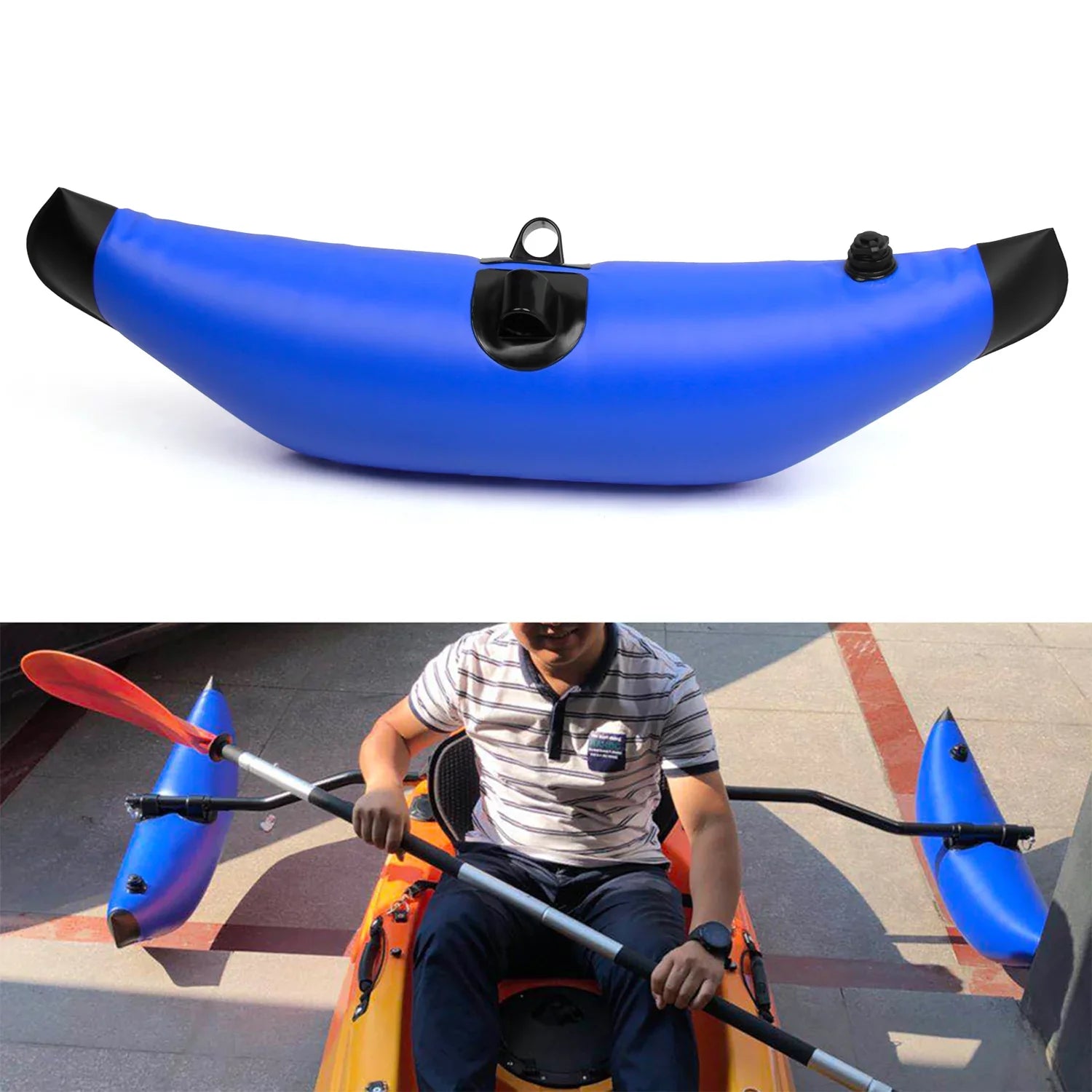 Aibecy Kayak Float;Inflatable Float With Float Stabilizer Kit Float With Sidekick Arms Rod Boat Inflatable Float With Sidekick Arms Sidekick Arms Rod Boat Float Stabilizer Rod Boat Float Eryue