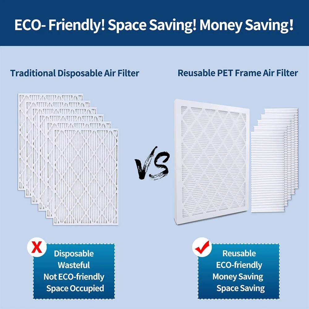 RSFDIYA Air Filter 16x25x1; 6-Pack MERV13 MPR 1800 HVAC AC Furnace Reusable Air Filters