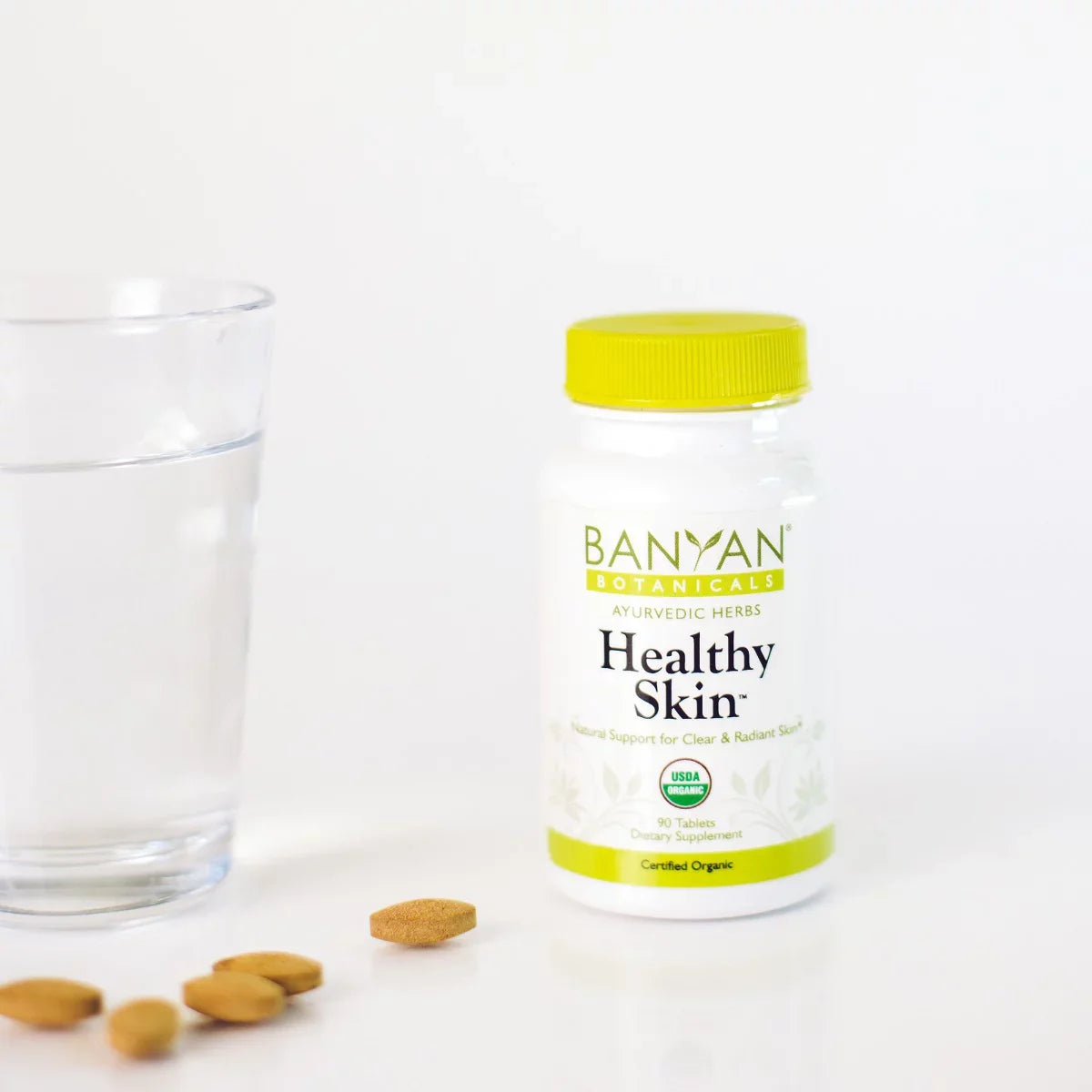 Banyan Botanicals Healthy Skin - USDA Certified Organic - 90 Tablets - Daily Supplement for Radiant; Flawless Skin*