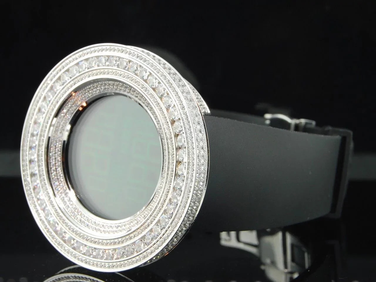 Mens Techno Com KC Joe Rodeo JoJino 15 ct Custom White Simulated Diamond Watch