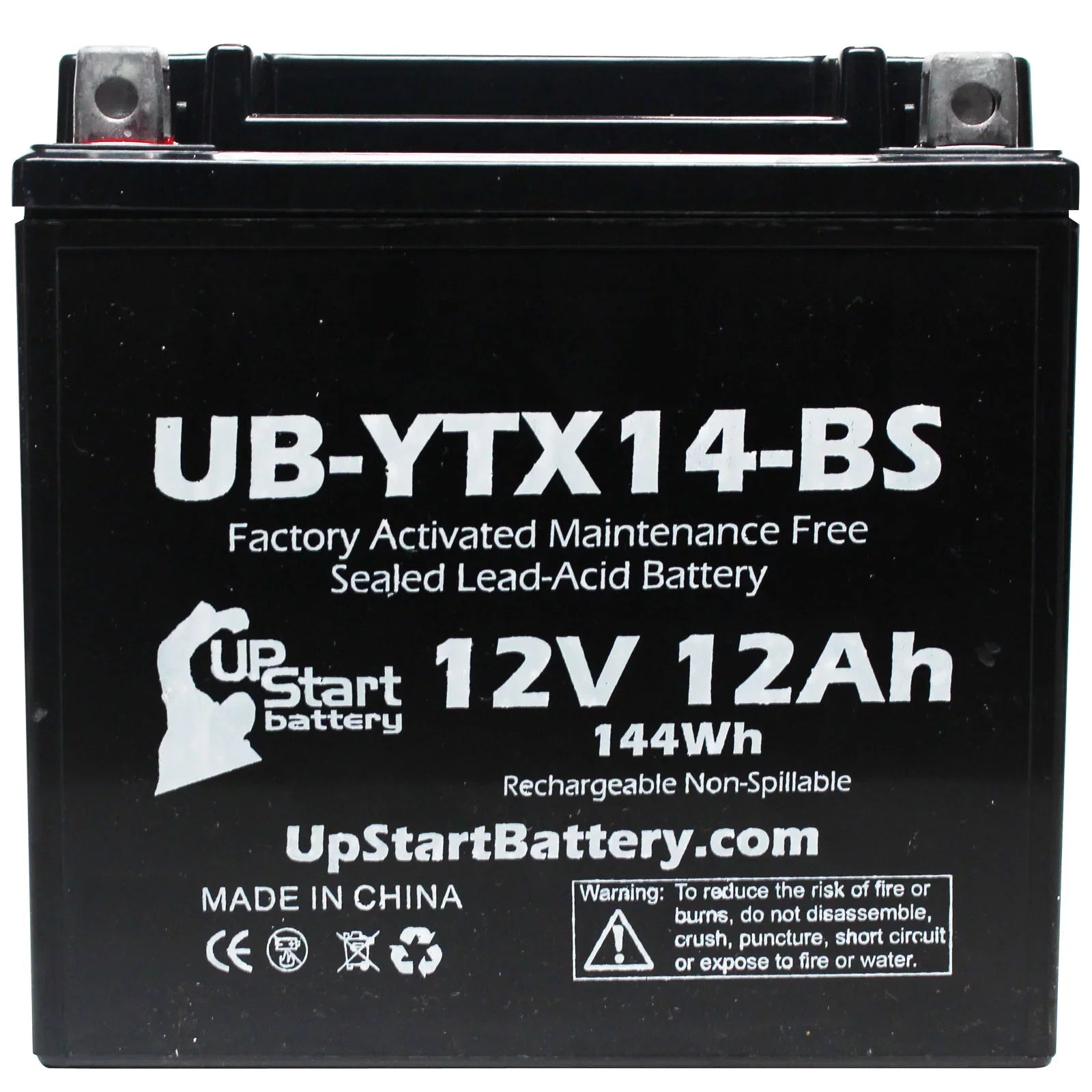 3-Pack UpStart Battery Replacement for 2010 BMW F800ST; GS 800 CC Factory Activated; Maintenance Free; Motorcycle Battery - 12V; 12AH; UB-YTX14-BS