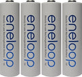 4 Pack Newest Version Panasonic Eneloop 4th Generation AA NiMH Pre-charged 2100 Times Rechargeable Batteries + Free Battery Holder