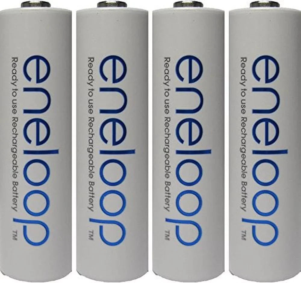 4 Pack Newest Version Panasonic Eneloop 4th Generation AA NiMH Pre-charged 2100 Times Rechargeable Batteries + Free Battery Holder