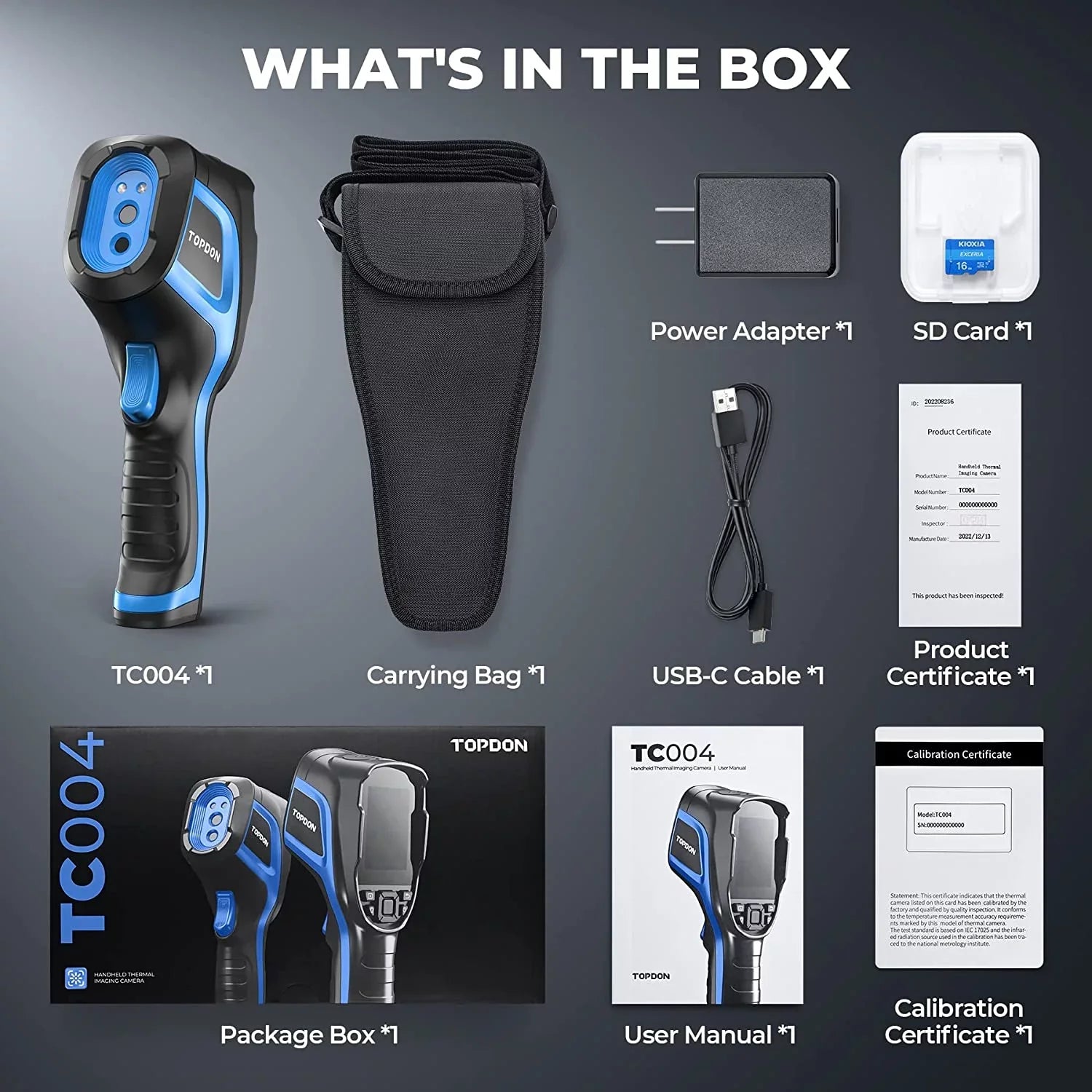 Thermal Imaging Camera; TOPDON TC004 256 x 192 IR High Resolution 12-Hour Battery Life Thermal Camera Handheld Infrared Camera