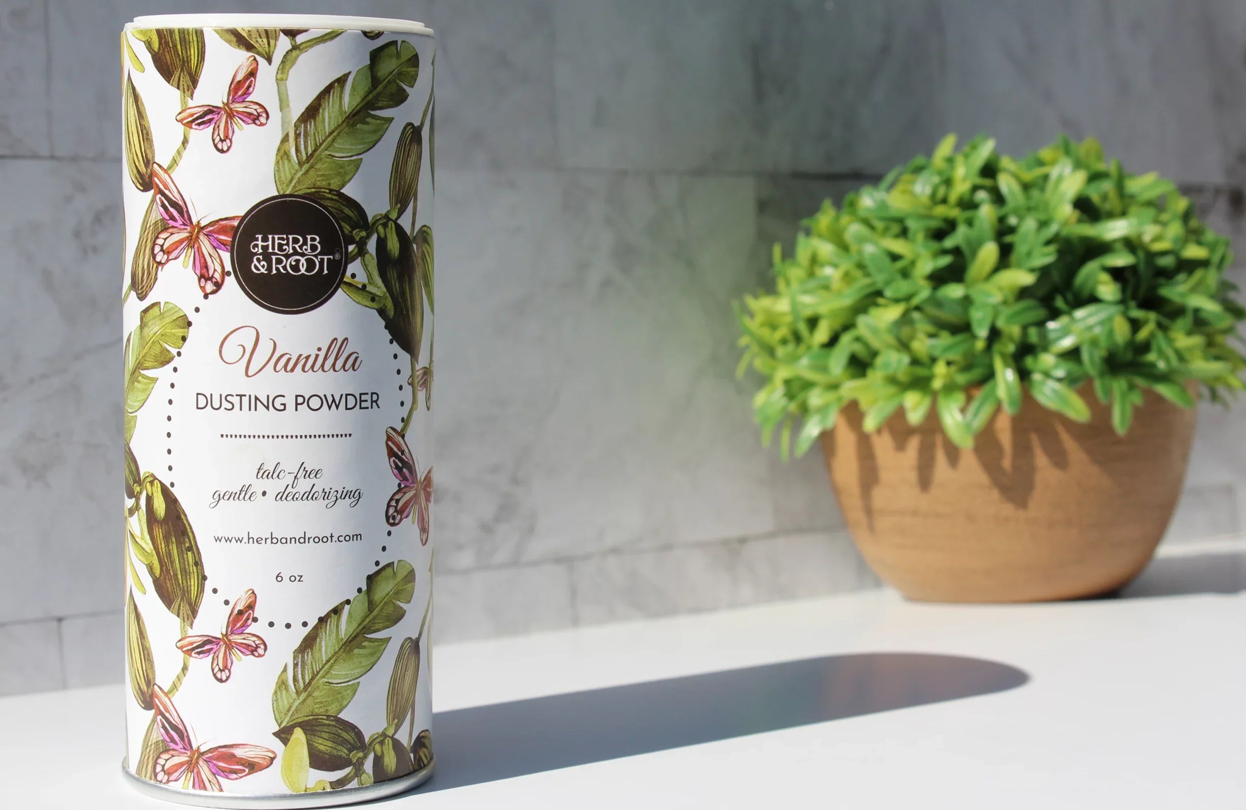 Herb & Root Vanilla Scented Talc Free Dusting Powder | Body Powder for Women & Men | 6 oz