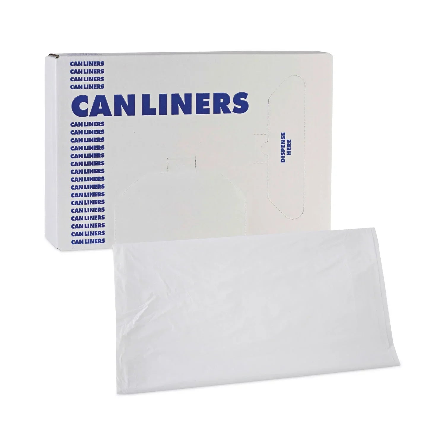 Boardwalk Linear Low Density Industrial Trash Bags; 45 gal; 0.9 mil; 40 x 46; White; 100/Carton