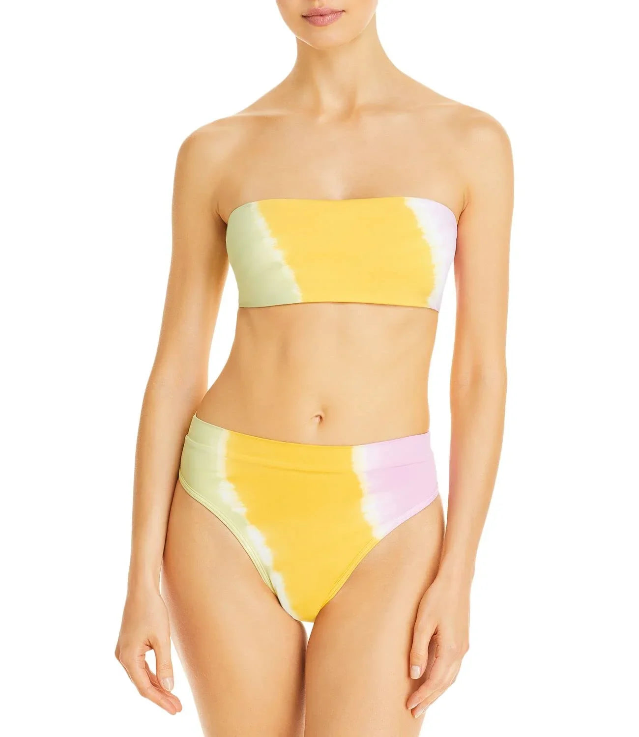 L Space Women's Beach Wave Bandeau Bikini Tops; Yellow; X-Small