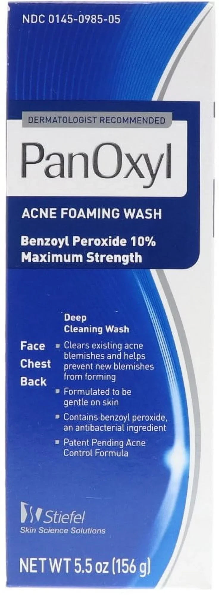 PanOxyl 10% Acne Foaming Wash 5.5 oz (Pack of 3)