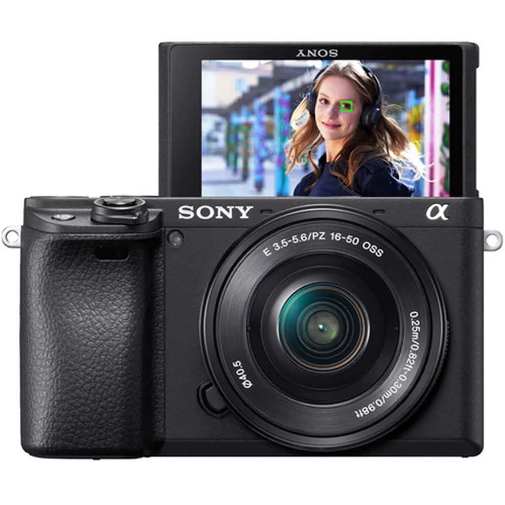 Sony Alpha a6400 Mirrorless Digital Camera with E PZ 16-50mm OSS Lens; 128GB SanDisk Card; Tripod; Case; ZeeTech Accessory Bundle