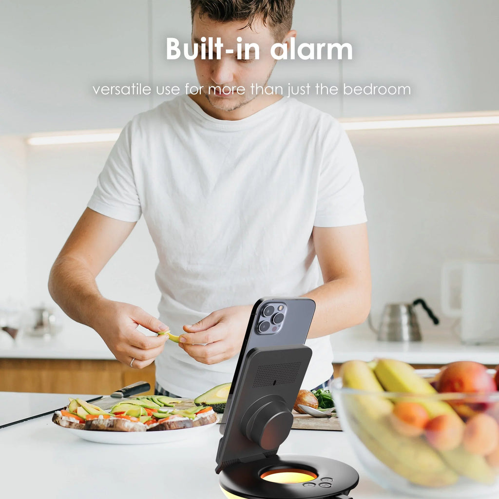 Rexing RS7 3-in-1 Wireless Charging Station; Touch Control; Table-Desk Lamps - Black
