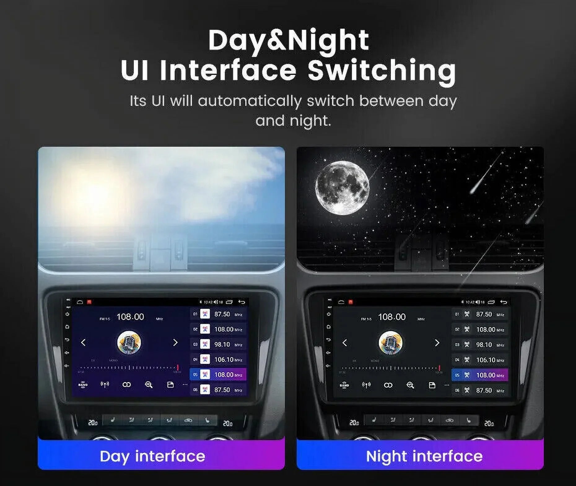10.1" Rotatable Double 2DIN Android 12 Apple Carplay Car GPS Stereo Radio 4+32GB