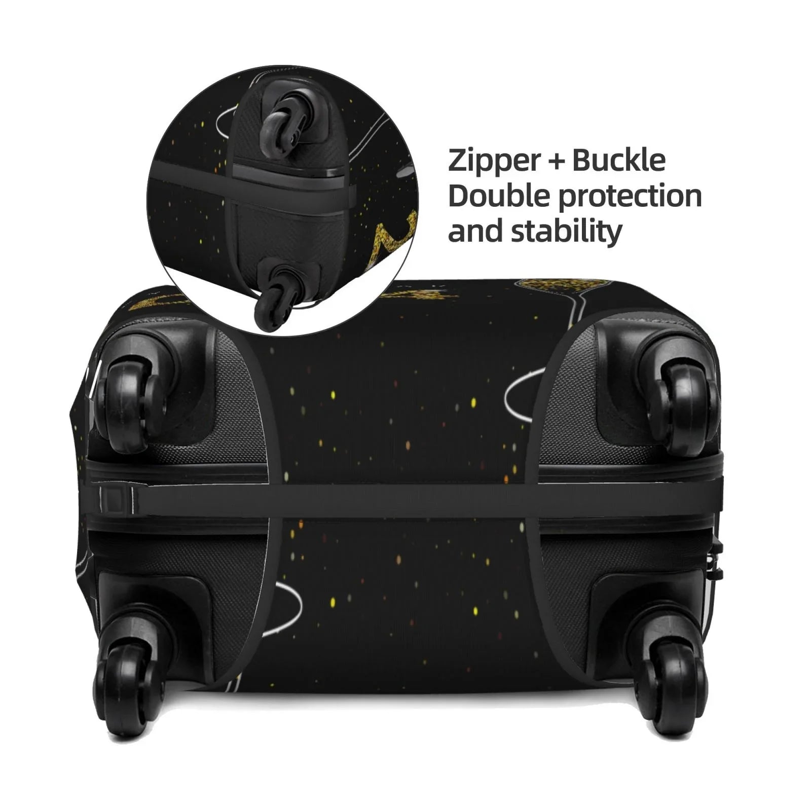 Haiem Happy New Year 2024 (2) Luggage Cover;Durable; Washable Suitcase Protector With Anti-Scratch Technology - Keep Your Luggage Looking New Medium