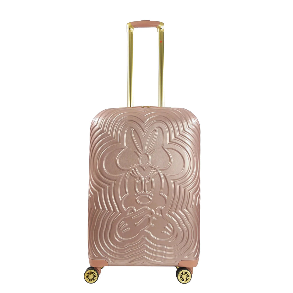 Disney Minnie Mouse 25 cm Rolling Luggage; Molded Hardshell Suitcase with Wheels; Rose Gold