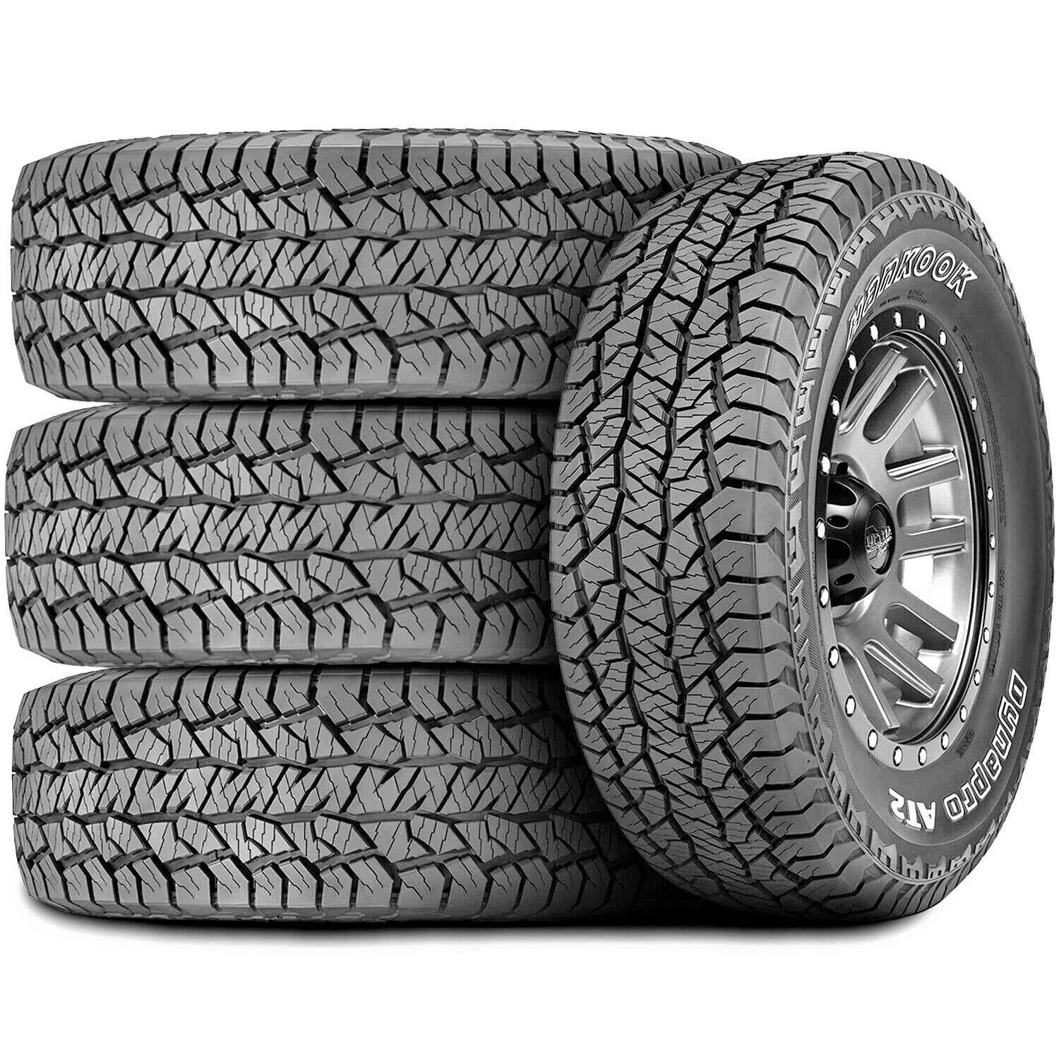 Set of 4 (FOUR) Hankook Dynapro AT2 LT 275/70R17 Load E 10 Ply A/T All Terrain Tires Fits: 2004 Dodge Ram 1500 ST; 2005 Dodge Ram 1500 Laramie