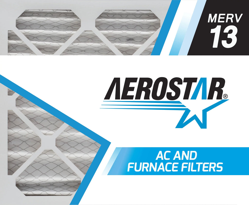 Aerostar 14x25x2 MERV 13; Pleated Air Filter; 14x25x2; Box of 6; Made in the USA