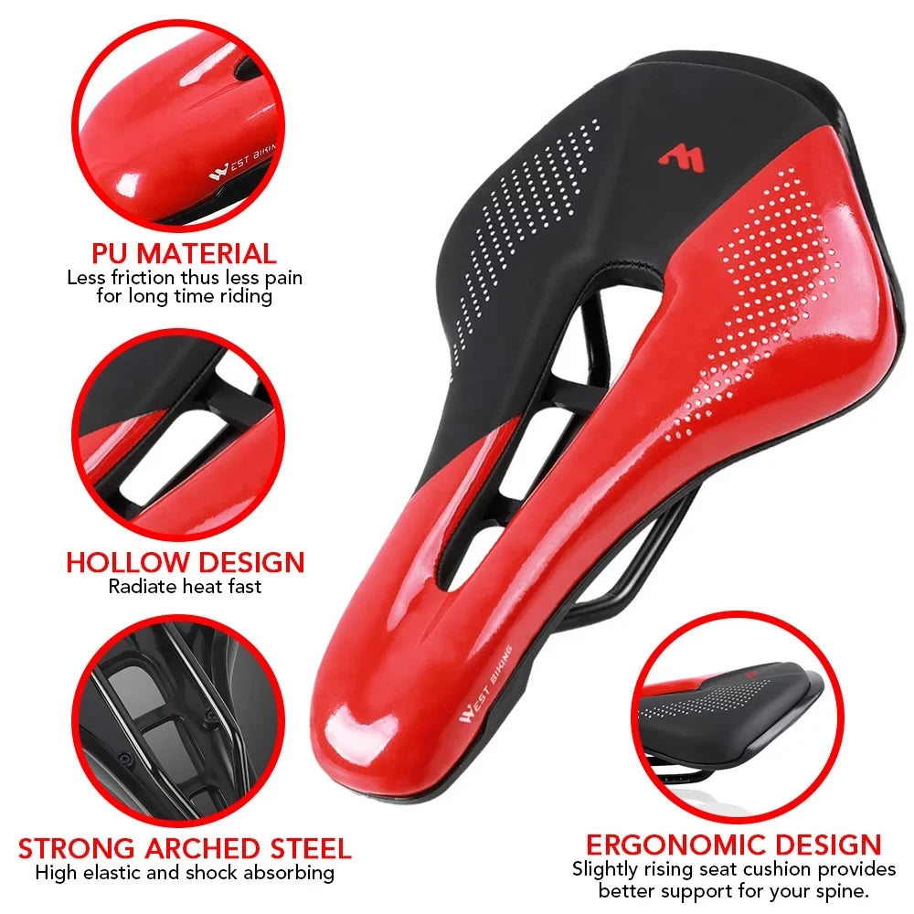 Bike Saddle;Equipment Road Mtb Bike Soft Pu Leather Mountain Seat Soft Saddle Steel Rails Pu Leather Road Seat Soft Pu Leather Road Mtb Rails Mountain Seat Bike Saddle Jinmie