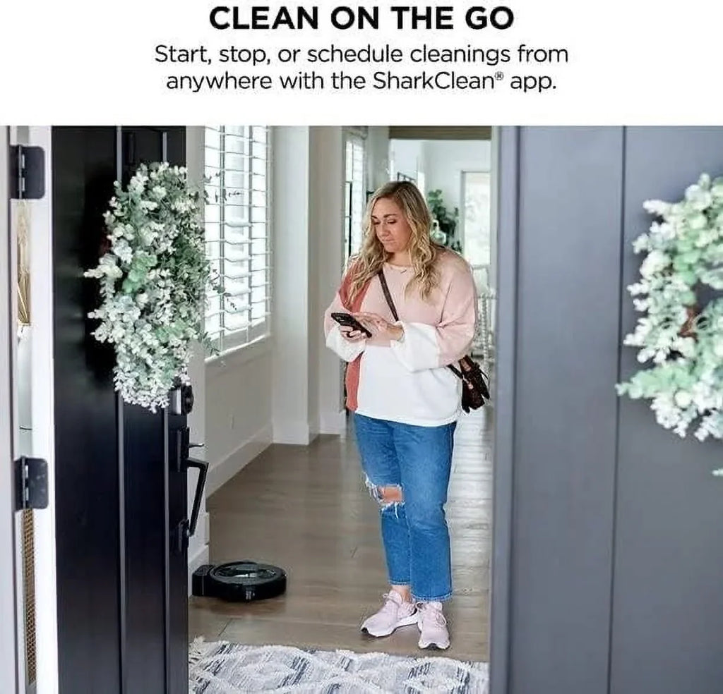 Restored Shark RV990 EZ Robot Vacuum with Row-by-Row Cleaning; Powerful Suction; Perfect for Pet Hair; Wi-Fi; Carpets & Hard Floors (Black)- Renewed