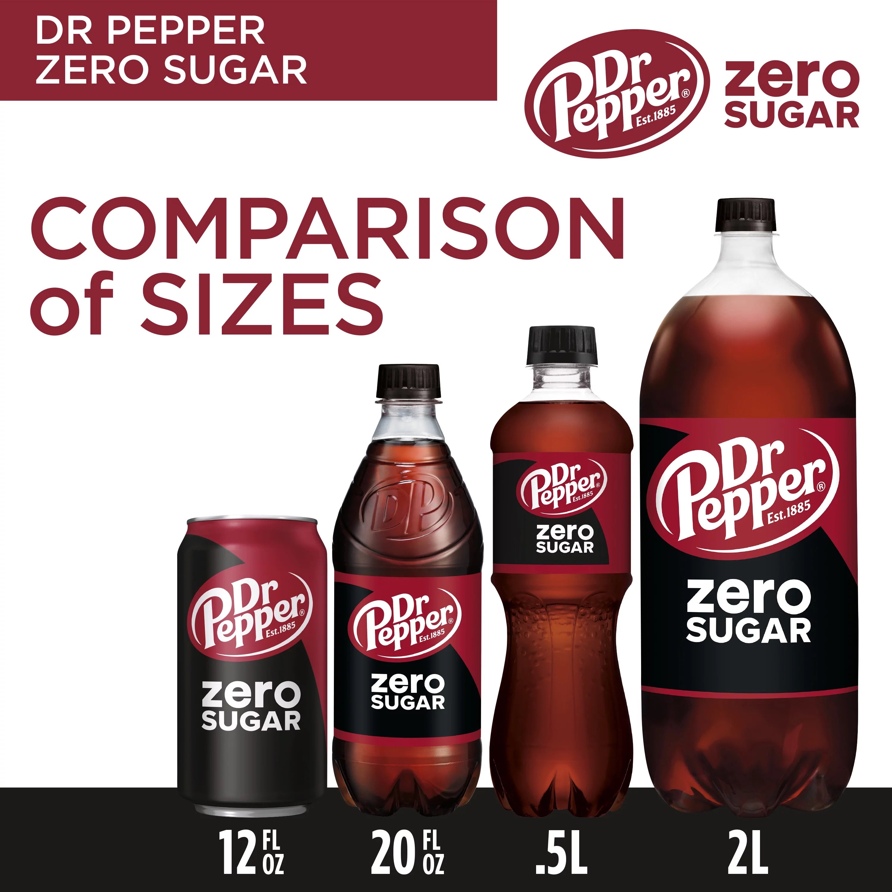 Dr Pepper Zero Sugar Soda Pop; 12 fl oz; 24 Pack Cans