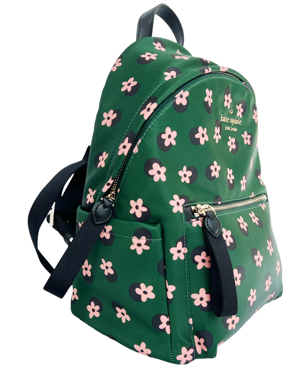Kate Spade Chelsea Little Better Nylon Backpack Bico Green Multi Daisy Flowers