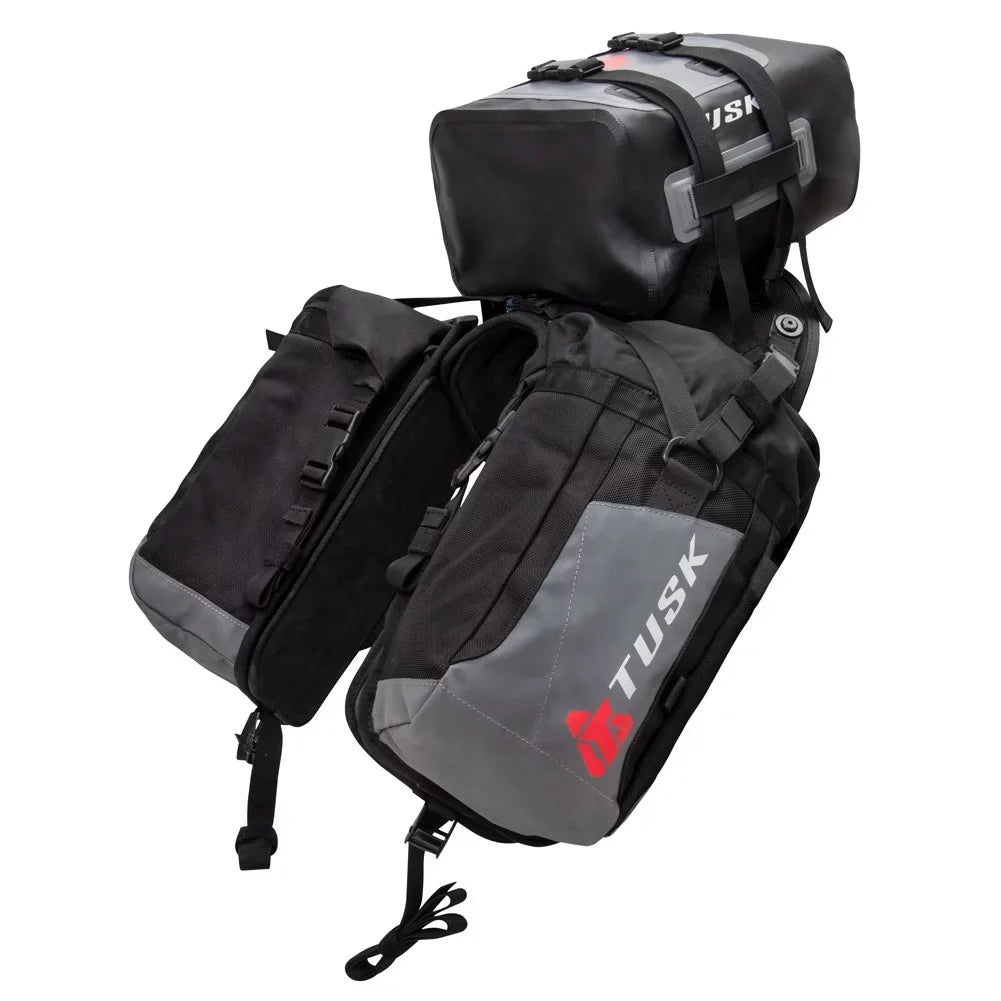 Tusk Excursion Rackless Luggage System w/ X-Small Dry Duffel Tail Bag Standard Heat Shield For KTM 690 SMC 2007-2010