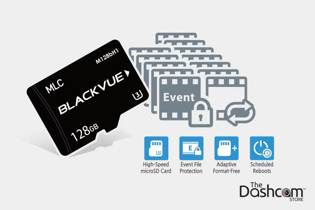 BlackVue DR900S-2CH Dual Lens 4K GPS WiFi Cloud-Capable Dashcam for Front and Rear w/ 128GB Memory Card