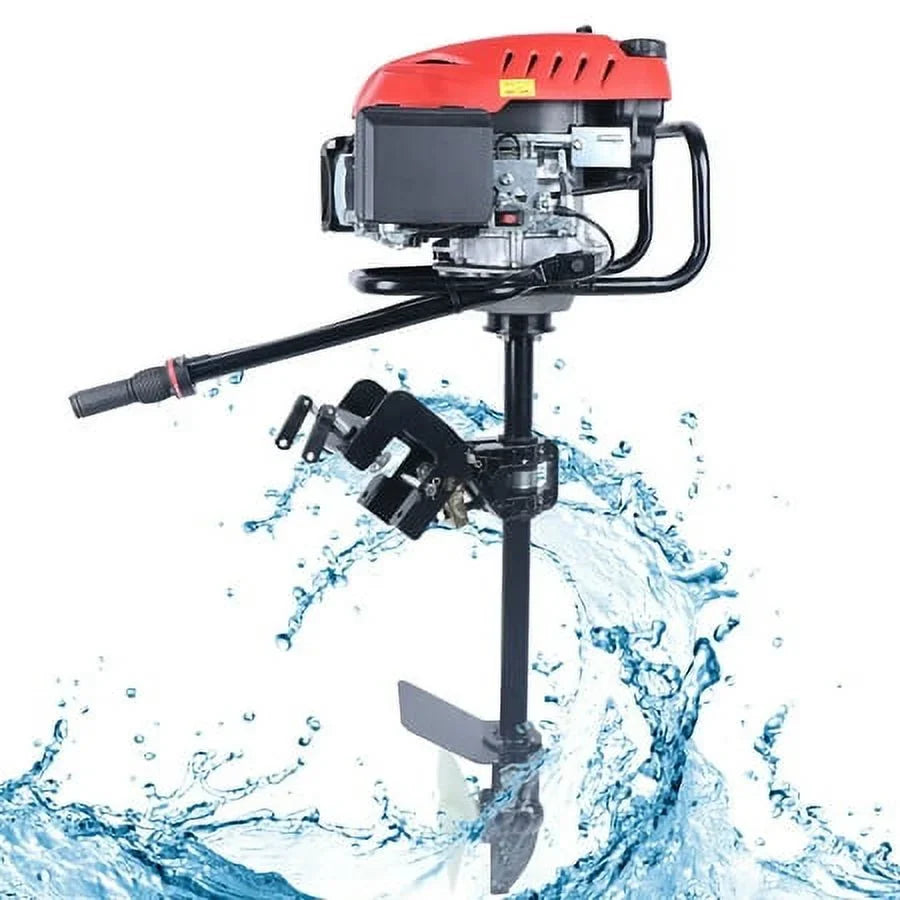 Outboard Motor 4 Stroke 6 HP Heavy Duty Boat Engine OHV Air Cooling System 173CC