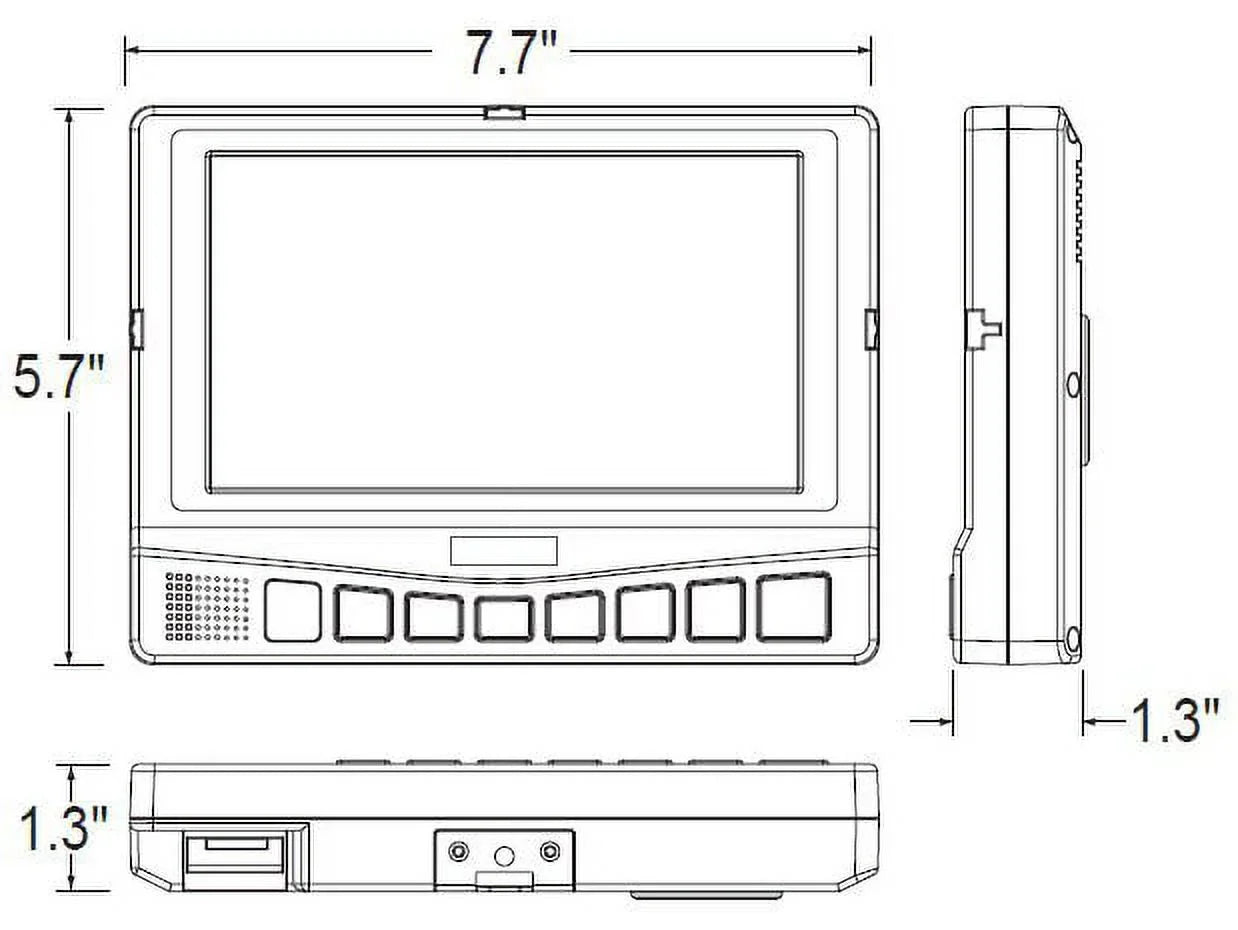WDRV-7043M; 7" Color LCD Back Up Monitor with 3 camera inputs