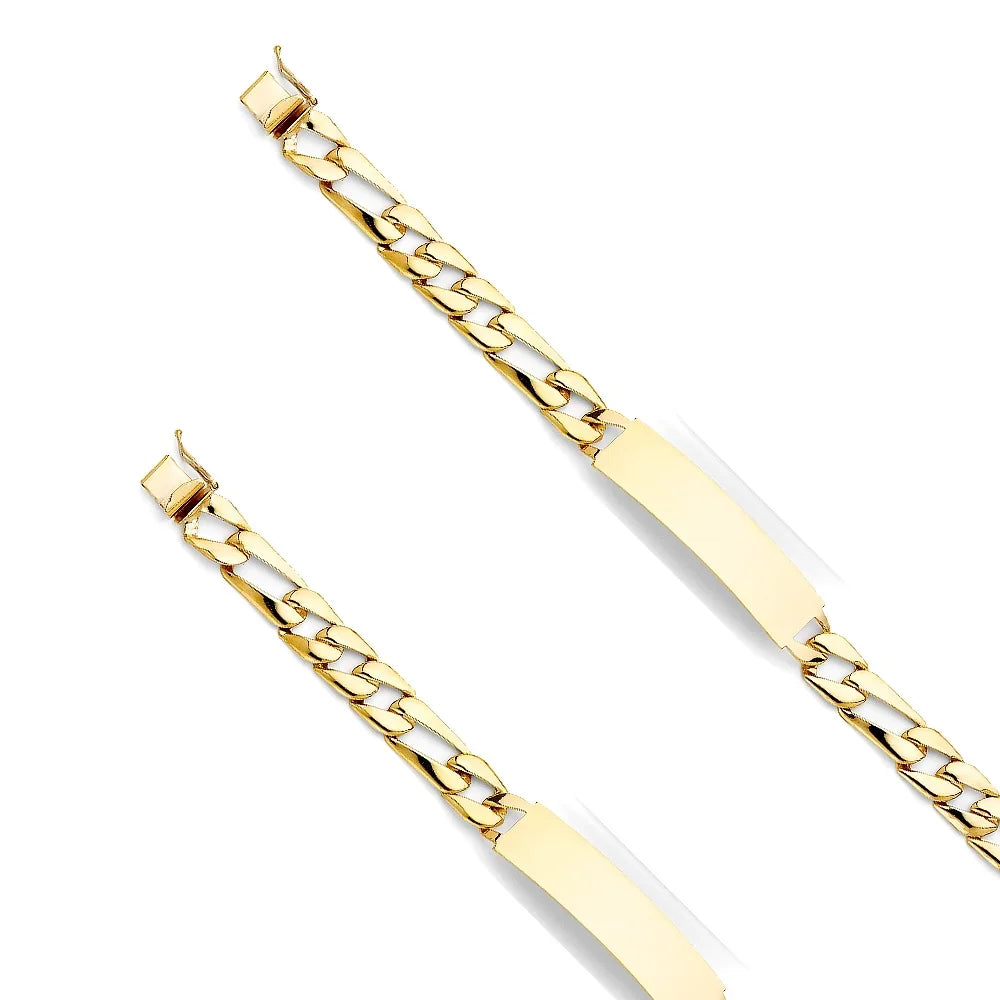 14k Yellow Gold Stamp Cuban Link ID Bracelet - 8" | Elegant 14KY Gold Chain Bracelets for Women and Men| Weight 16.8 | Men’s Jewelry for Gift