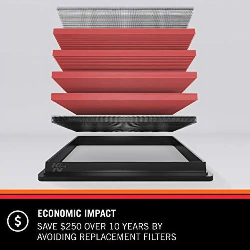 K&N Engine Air Filter: High Performance; Premium; Washable; Replacement Filter: 2011-2019 Kia/Hyundai L4 (Soul; Rio; Rio III; Rio5; Accent; Veloster); 33-2472