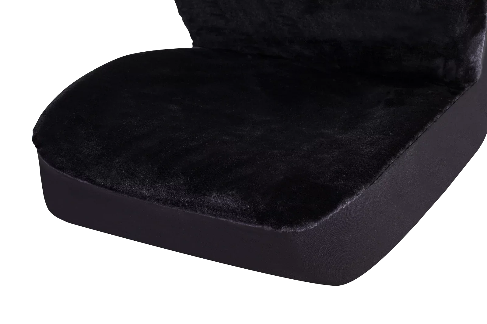 Auto Drive 2 Piece Car Seat Covers High Back Soft Faux Fur Polyester Black; Universal Fit; 2002SC101