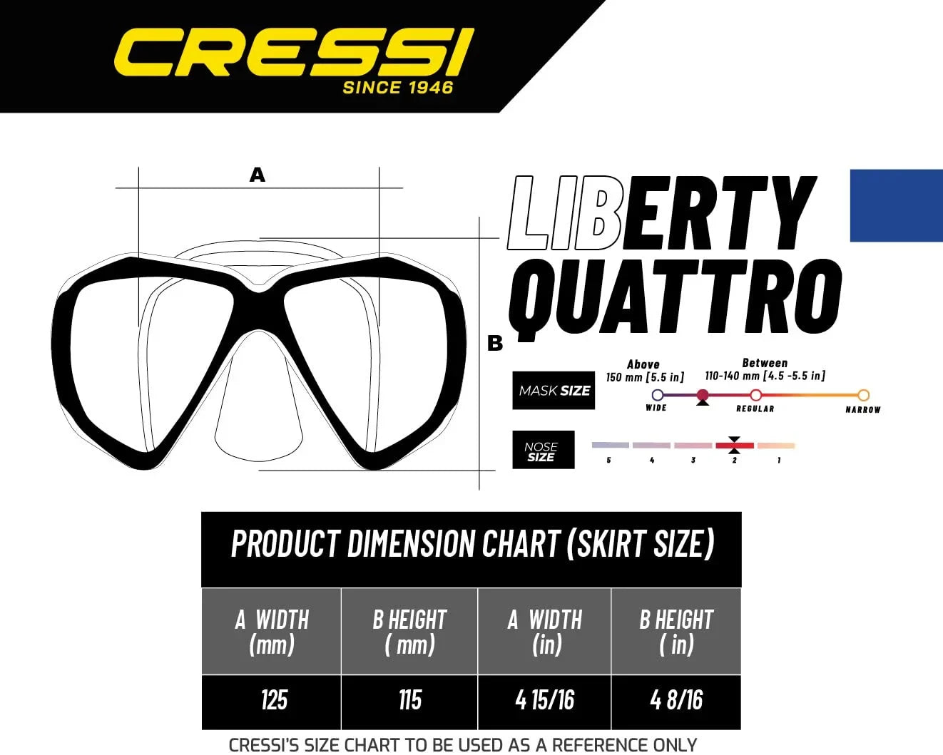 Cressi Liberty Quattro SPE (clear-blue/silver) (Clear/Sapphire/Silver; Liberty Quattro)