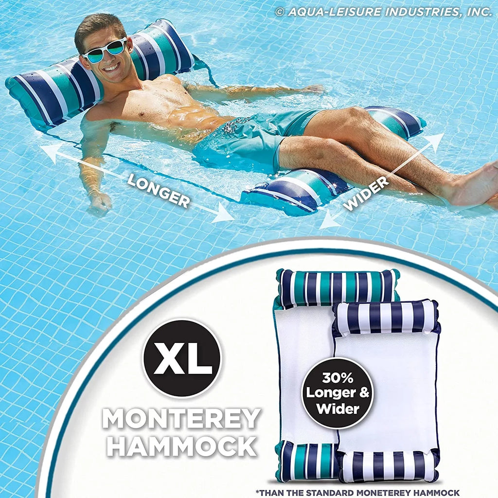 Aqua Deluxe Monterey XL Hammock 4 in 1 Multi Purpose Float; Teal (2 Pack)
