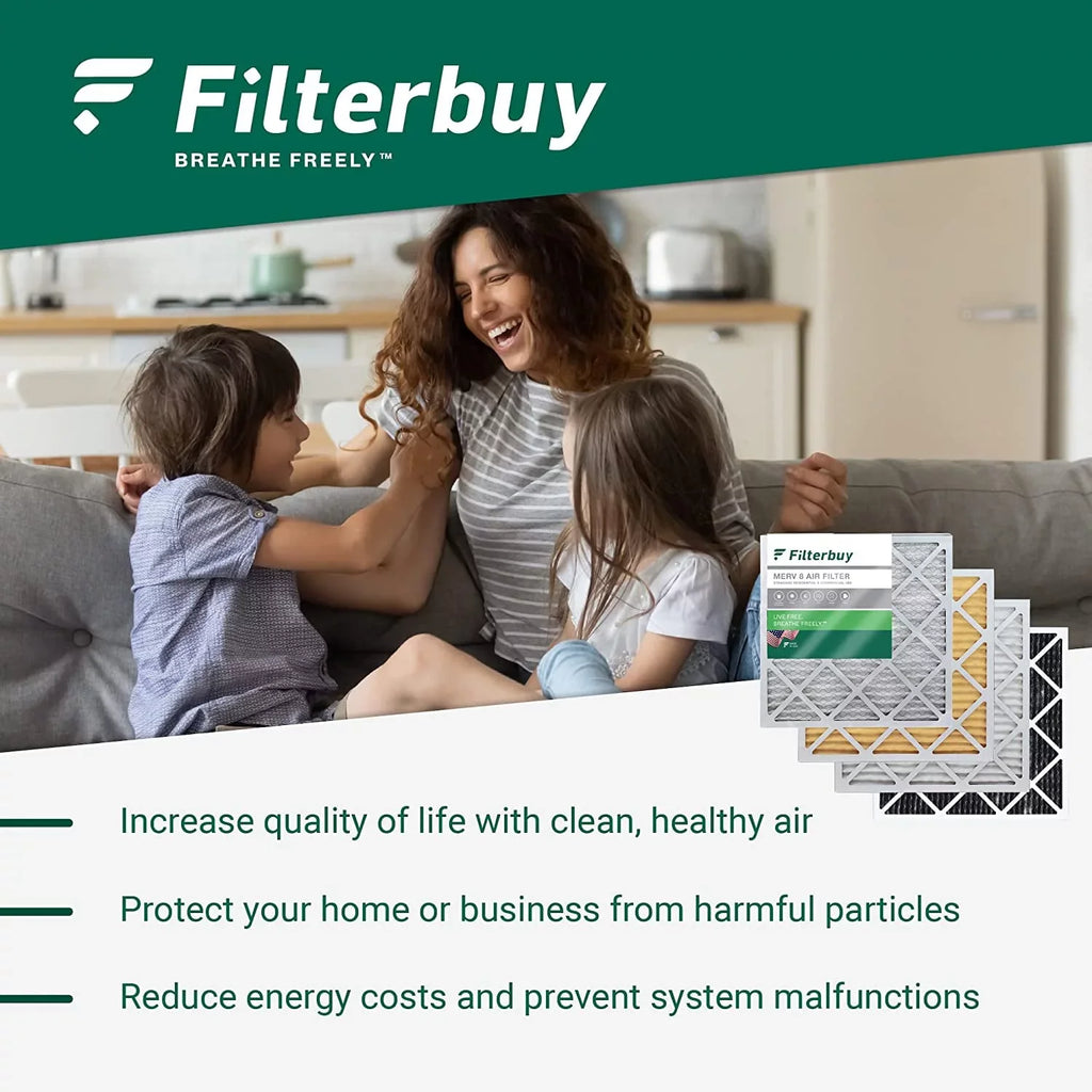 Filterbuy 15.75x27.63x3.50 MERV 8 Pleated HVAC AC Furnace Air Filters for Aprilaire Space-Gard 104/2140 (2-Pack)