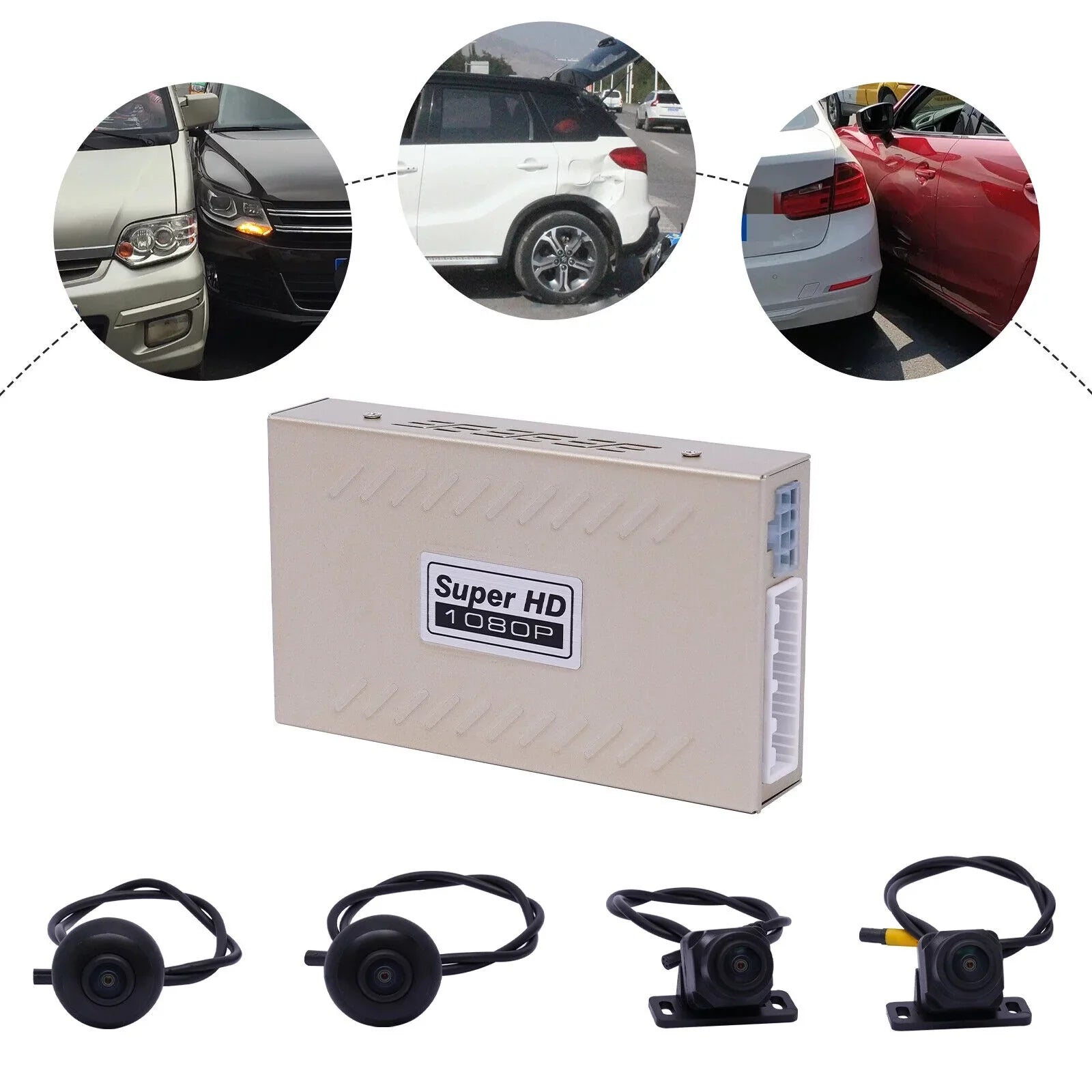 FETCOI 360° Lens Car DVR Dash Cam Video Recorder CMOS Image Sensor Rear Camera