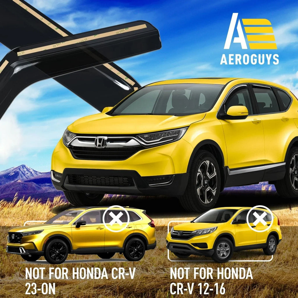 AEROGUYS in-Channel Window Deflectors Extra Durable Window Visors Rain Guards Fit for Honda CR-V 2017-2022; Sun Visors; Wind Deflectors; Vent Visors; Car Accessories - 4pcs. AG0064