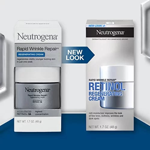 Neutrogena Rapid Wrinkle Repair Retinol Regenerating Anti-Aging Face Cream & Hyaluronic Acid; Anti-Wrinkle Retinol Moisturizer & Neck Cream; with Hyaluronic Acid & Retinol; 1.7 oz