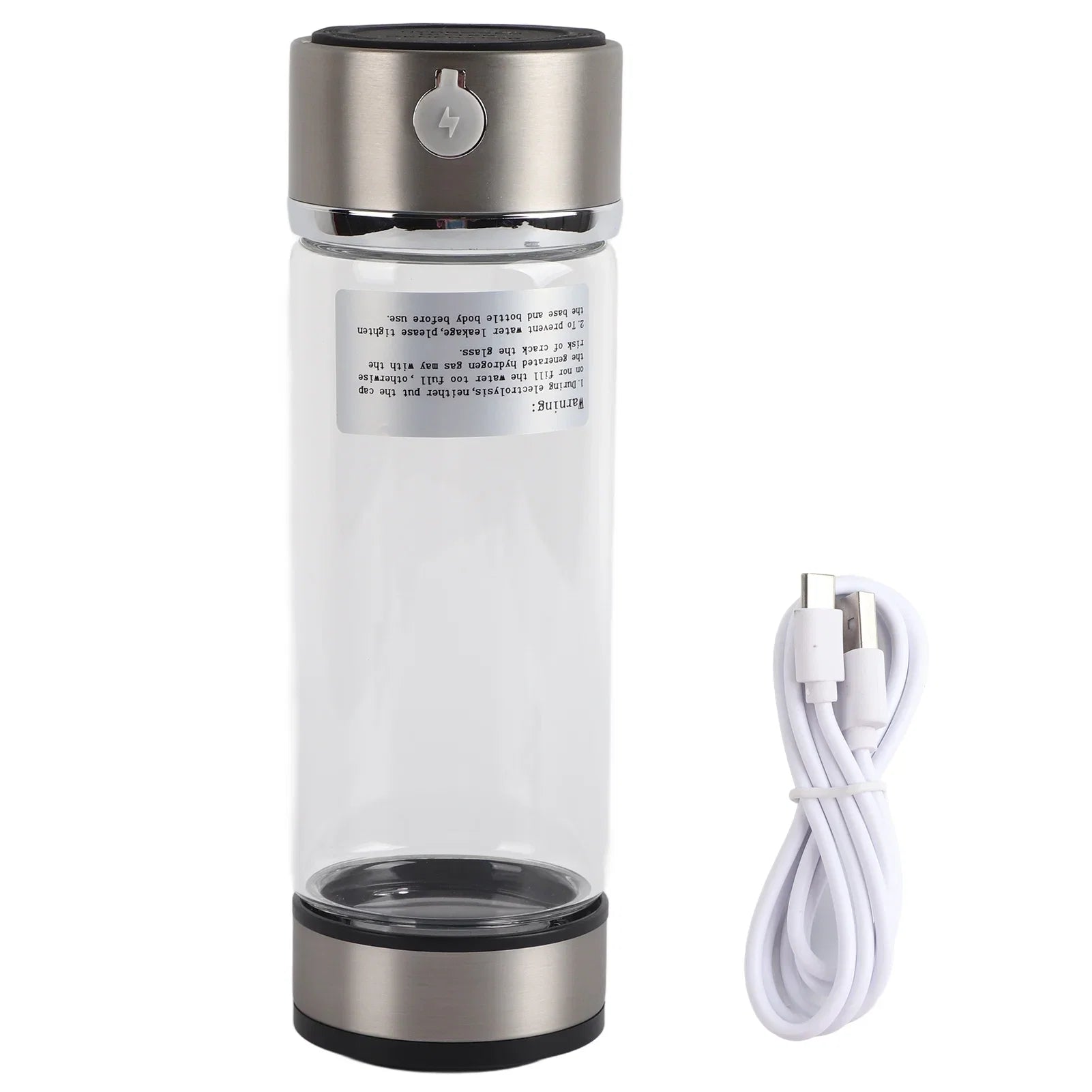 Nikou USB Charging Rich Hydrogen Purifier Filter Glass Bottle Anti-Skid Portable Lonizer Cup