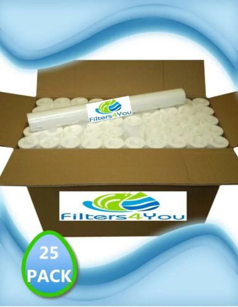 25 Pack 20" x 2.5" Sediment Cartridge Spun Polypropylene Filter 5 Micron