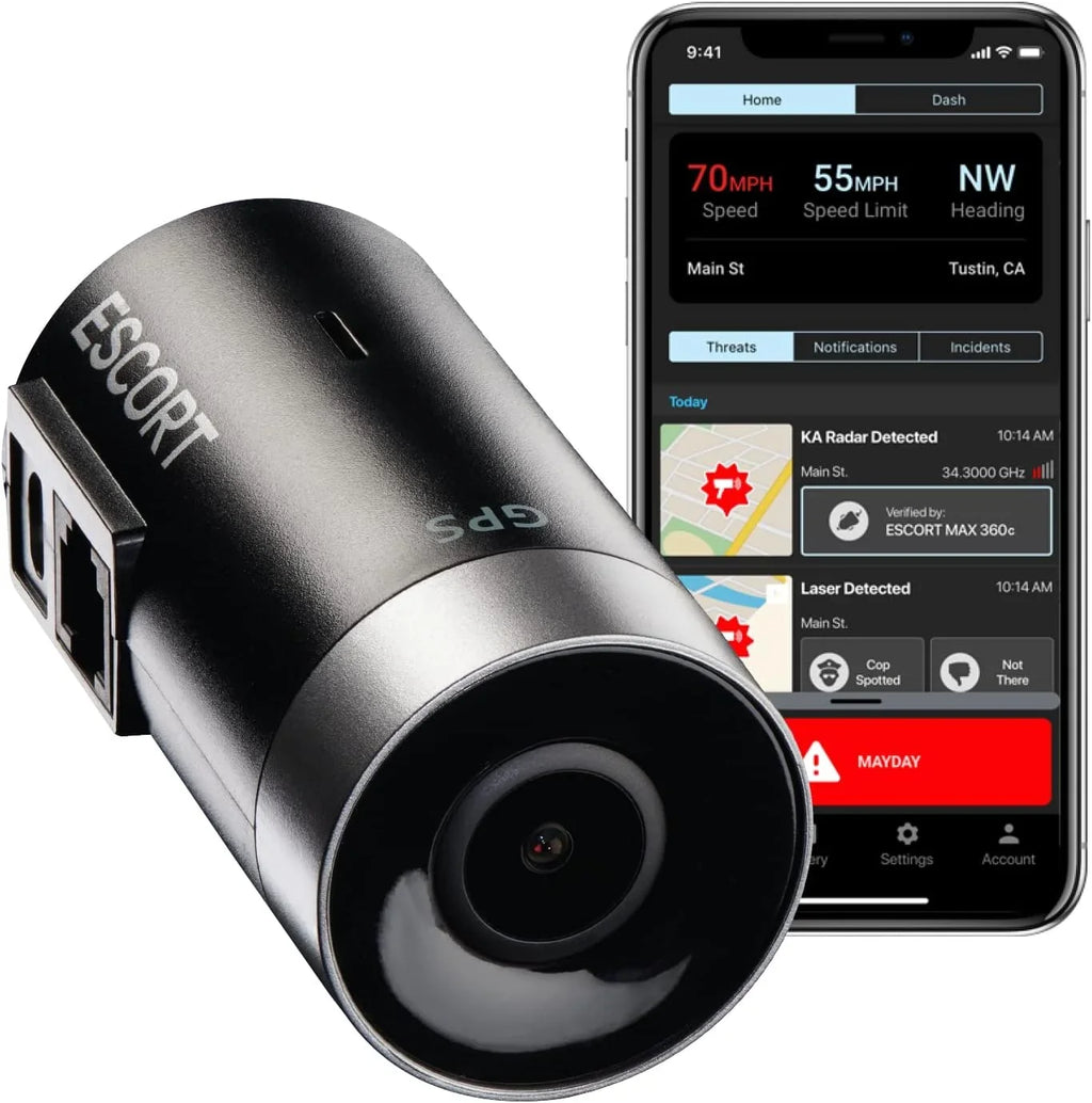 ESCORT M2 Smart Dash Cam - 1080p Full HD Video Radar Mounted Dash Camera; Dual Band Wi-Fi & CarPlay