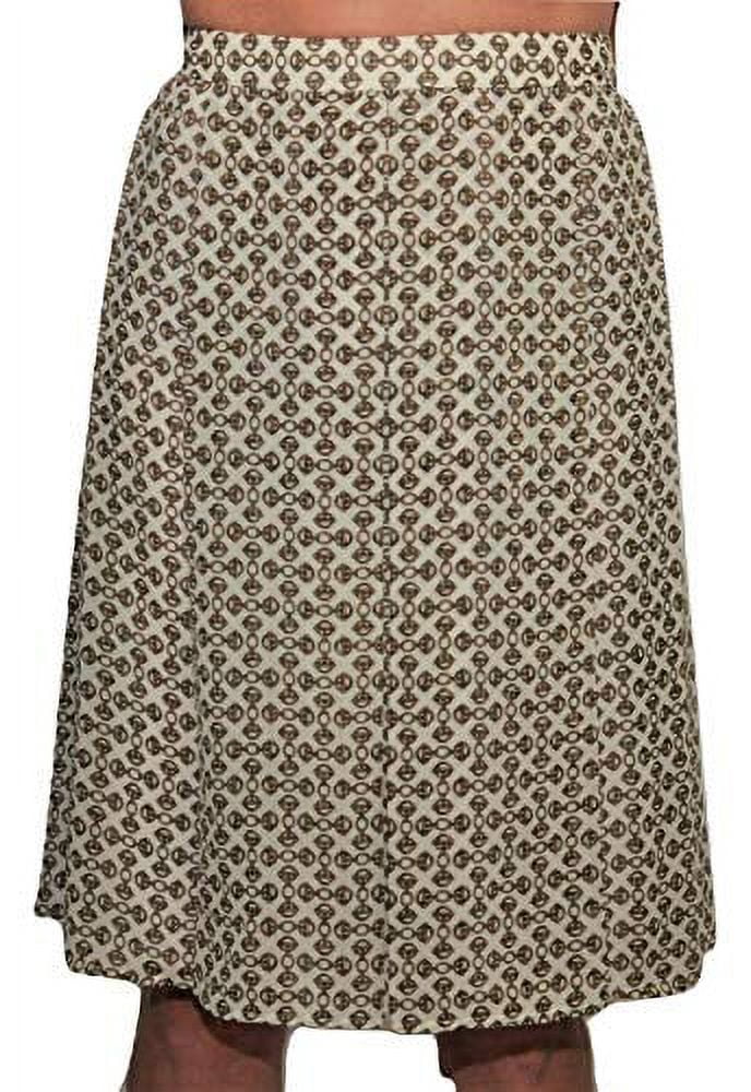 Tory Burch Chain Print Pleated Skirt Silk Chiffon; Harvest Chains; 12